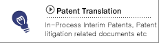 Patent Translation Patent Translation including Patent Description, In-Process Interim Patents, Patent litigation related documents